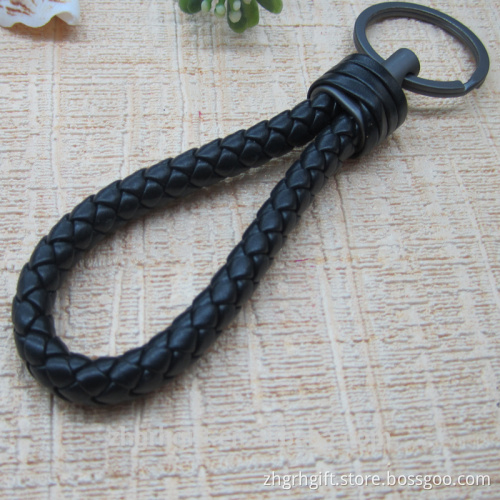 The Trend Of Leisure Keyring Black Leather Key Chain